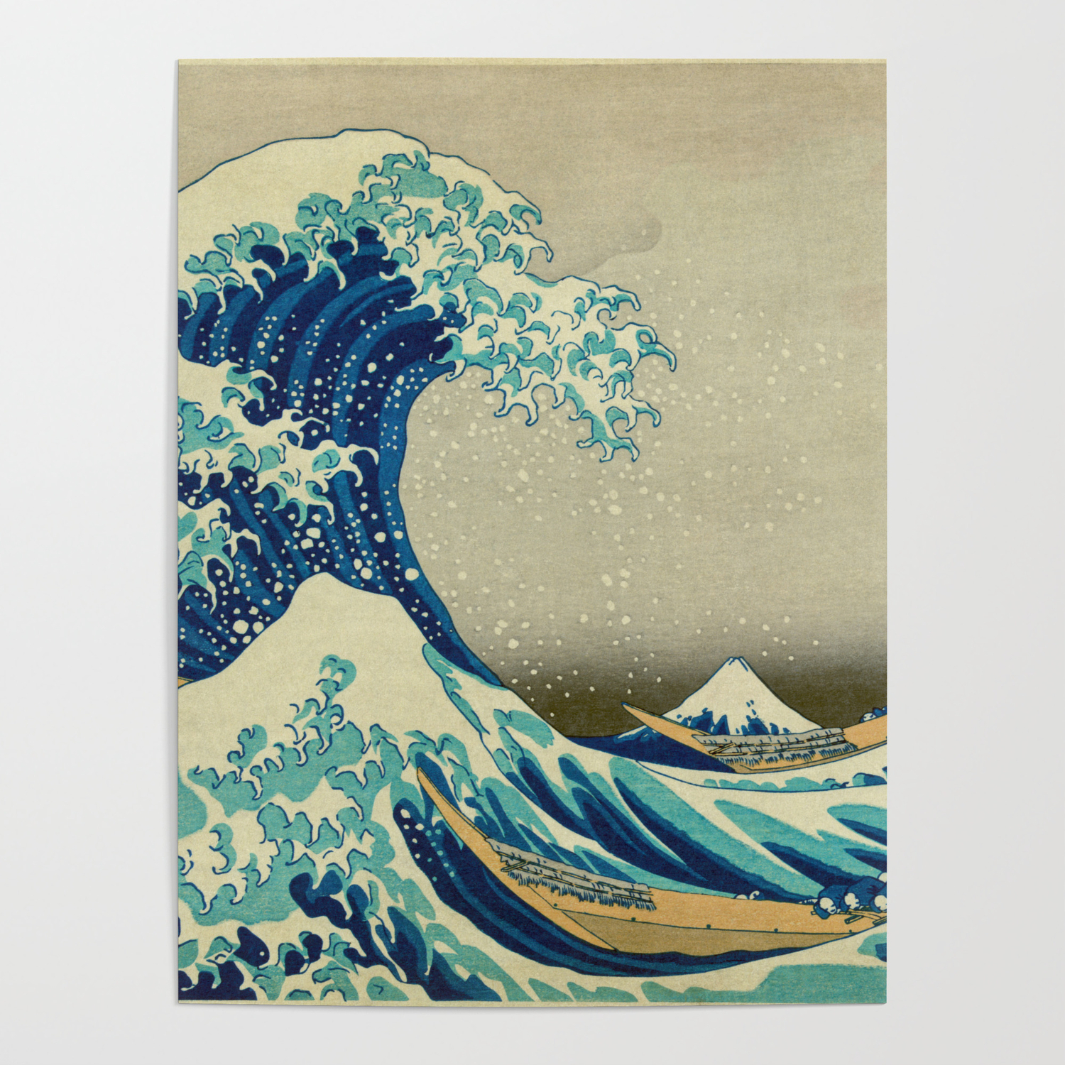 The Great Wave Off Kanagawa With Mount Fuji In The Background Poster By Lifetree Society6 Follow the vibe and change your wallpaper every day! the great wave off kanagawa with mount fuji in the background poster by lifetree