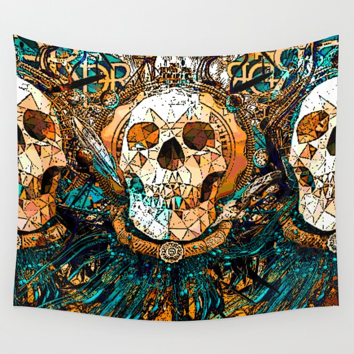 Old Skull Wall Tapestry