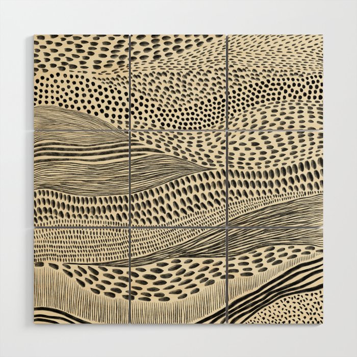 Hand Drawn Patterned Abstract II Wood Wall Art