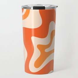 Tangerine Liquid Swirl Retro Abstract Pattern Travel Mug