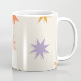 Colorful Retro Stars Coffee Mug | Bohopattern, Boho, Orange, Retropattern, Digital, Retrostars, Retroboho, Drawing, Ochre, Colorfulboho 
