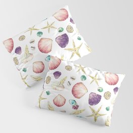 Watercolour Seashell repeat pattern Pillow Sham