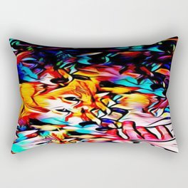 Stained Glass Dog Rectangular Pillow