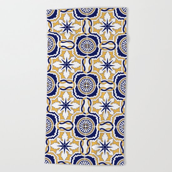 Portuguese Tiles Beach Towel