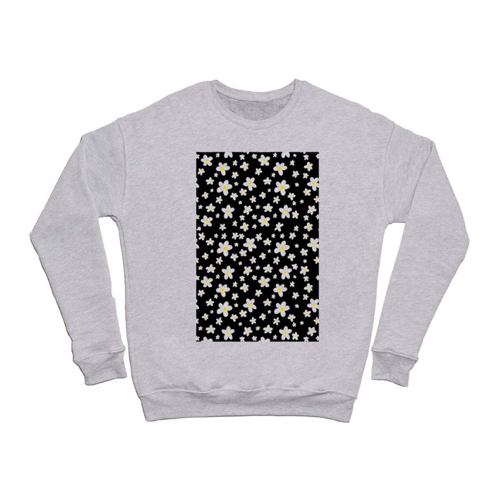 Cute Tiny Daisy Pattern - Black Crewneck Sweatshirt