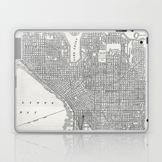 Vintage Seattle Map Laptop & iPad Skin