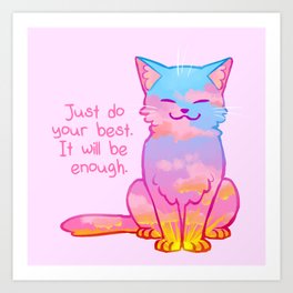"Your Best is Enough" Sunset Cat Art Print