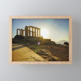Temple of Poseidon Framed Mini Art Print