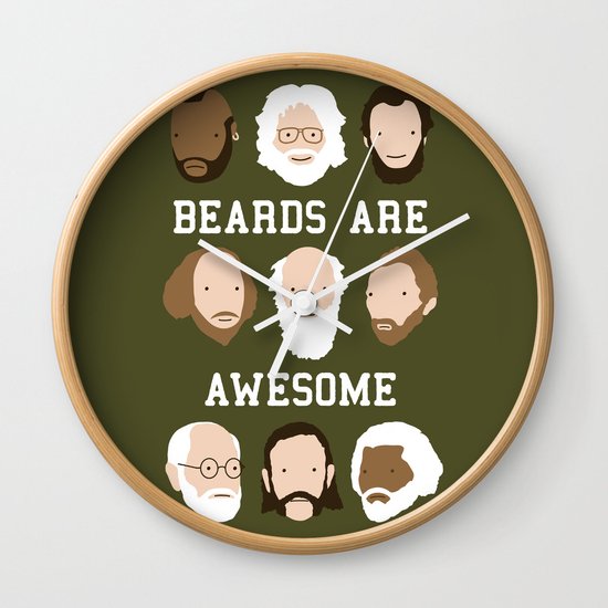 Beards Are Awesome Wall Clock