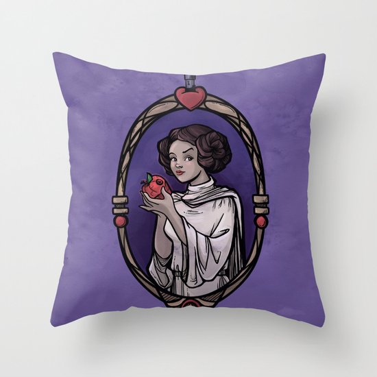 Snow Organa and the Poisoned Death Star Throw Pillow