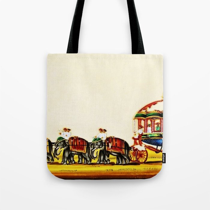 Classical Masterpiece 1820 'Maharaja Elephant-drawn Carriage, Bombay, Indian - Artist Unknown Tote Bag