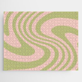 Green & Pink Wave Jigsaw Puzzle