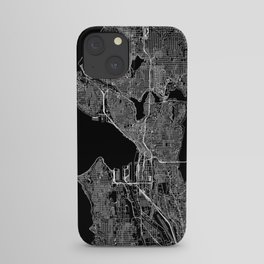 Seattle Black Map iPhone Case