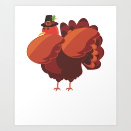 Funny Dabbing Turkey I Cool Thanksgiving Pun  Art Print | Dabdance, Thanksgiving, Gobble, Nativeamerican, Gift, Graphicdesign, Wobble, Traditional, Giftidea, Turkey 