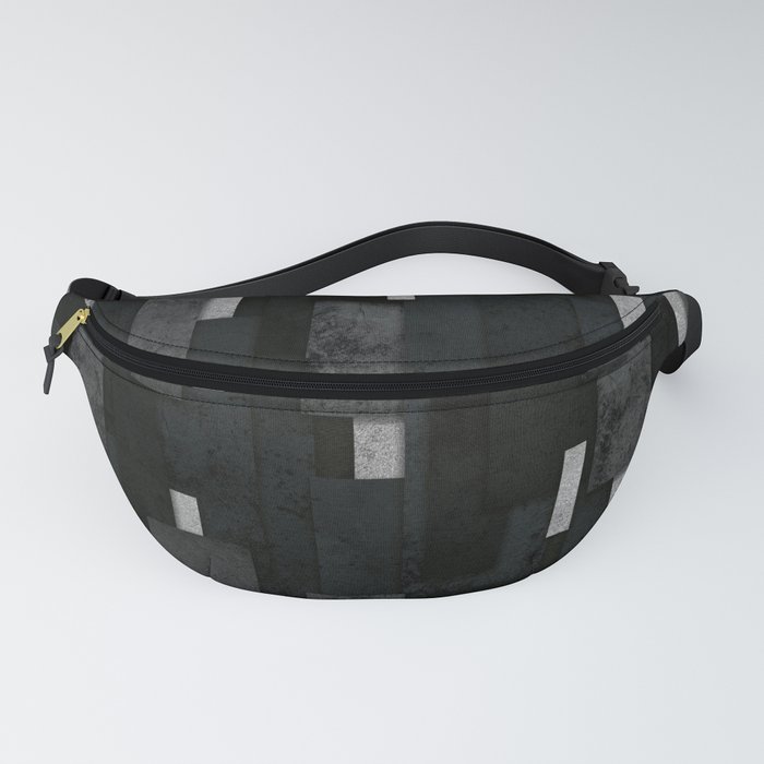 Silver and Black Urban Charcoal Spires Fanny Pack