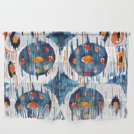 BLUE CIRCLES IKAT Wall Hanging