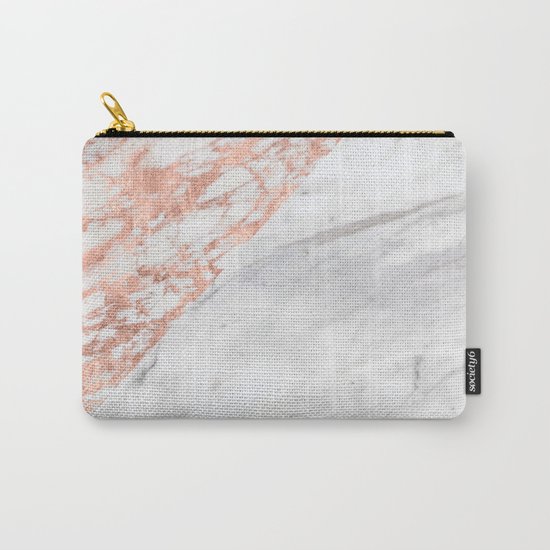 Massarosa Marchionne Bianco rose gold marble Carry-All Pouch