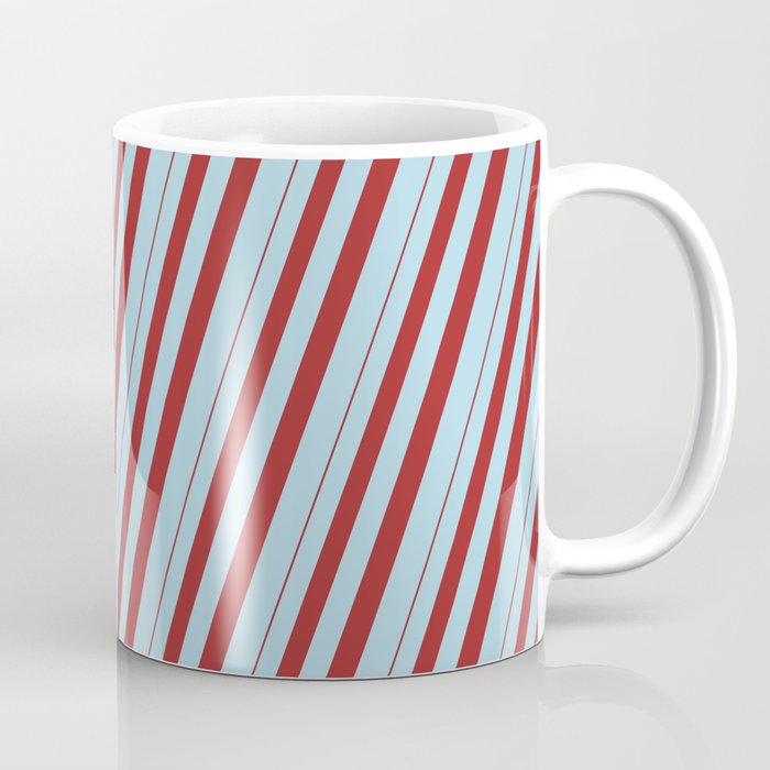 Brown and Light Blue Colored Striped/Lined Pattern Coffee Mug