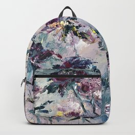 Wild rose bushes, still life with roses. Backpack