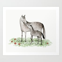 Mare & Foal Art Print