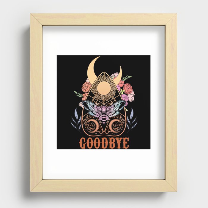 Witchboard moth and moon goodbye Recessed Framed Print