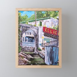 Arch Bridge at Lower End Of Ellicott City, MD Framed Mini Art Print