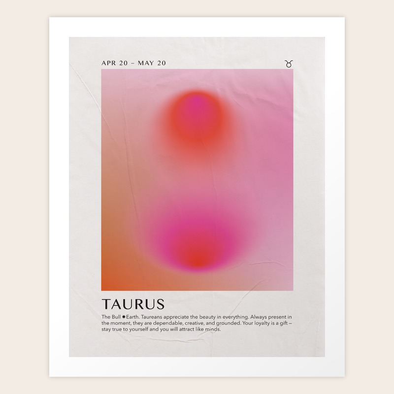 Taurus Astrology Zodiac Aura Gradient Art Print Art Print by ...