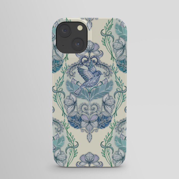 Not Even a Sparrow - hand drawn vintage bird illustration pattern iPhone Case
