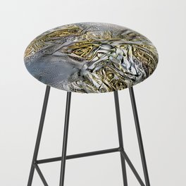 Silver Gold Abstract Modern Nature Art Collection Bar Stool