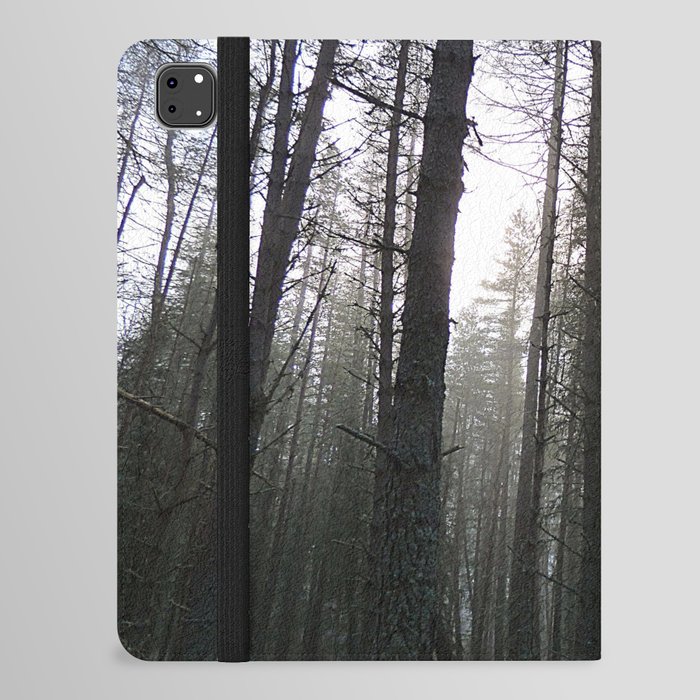 Scottish Highland's Pine Forest Misty Scene in Afterglow  iPad Folio Case