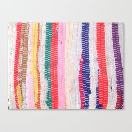 Ethnic stitch textile in multiple colours. Canvas Print