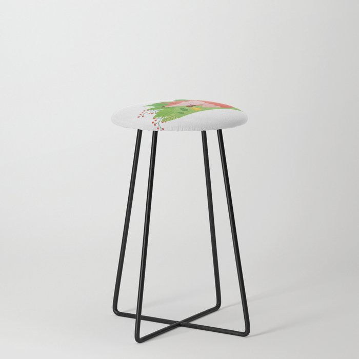 Fox Foxes Sleep Sleeping Watercolor Polygon Idea Counter Stool