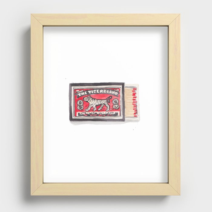 Tiger Brand Vintage Matchbox Print Recessed Framed Print