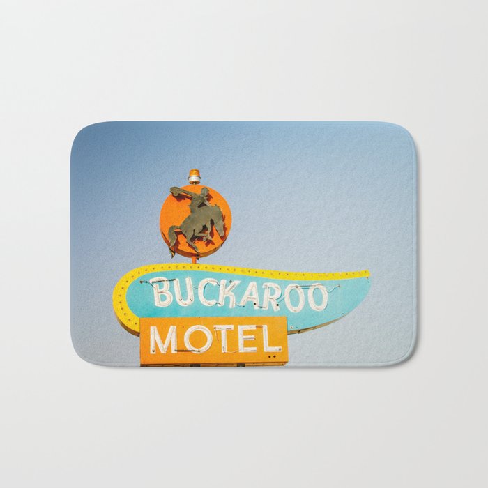 Buckaroo Motel Vintage Sign x Route 66 new Mexico Bath Mat