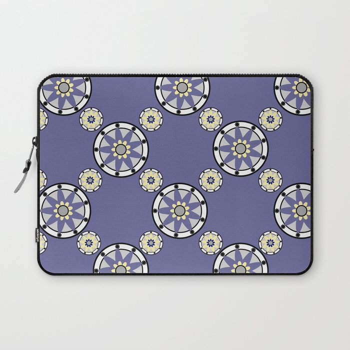 Purple Nine-Pointed Flower Pattern Laptop Sleeve