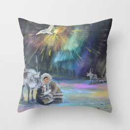 Inuit Happy New Year Throw Pillow