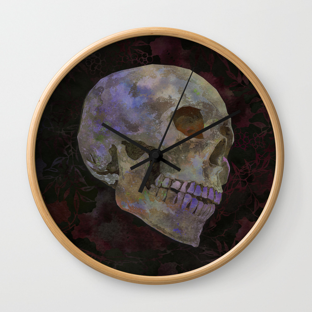 Gothic Skull Art Print Halloween Home Decor Watercolor Skull
