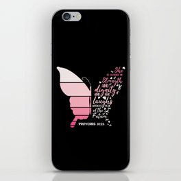 Breast Cancer Awareness Butterfly iPhone Skin