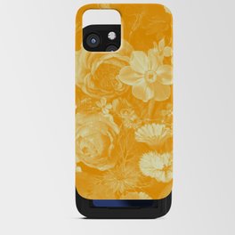 Vintage Flowers Orange Marigold Mustard Yellow Floral iPhone Card Case