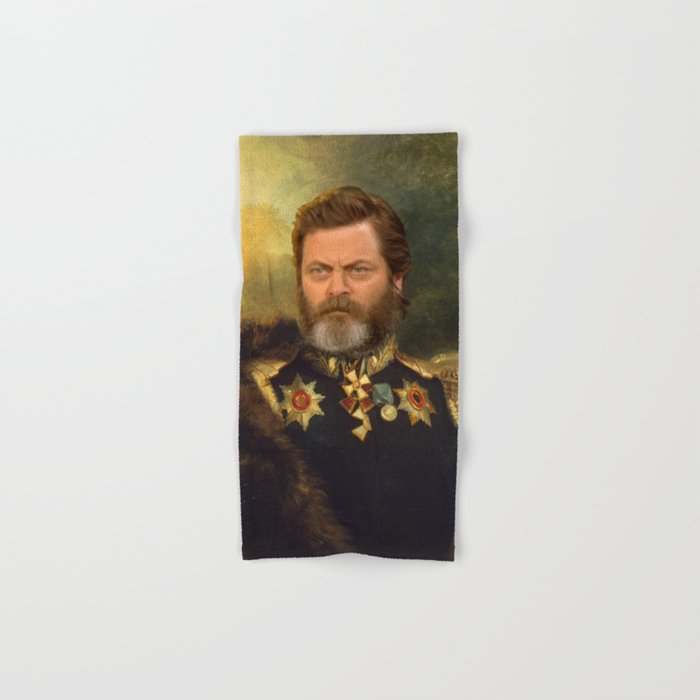 Nick Offerman Classical Painting Photoshop Hand Bath Towel By