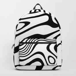 Organic Shapes And Lines Black And White Optical Art Backpack