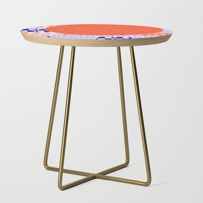 Sunny Sun Day Retro Patterned Abstract Art Side Table