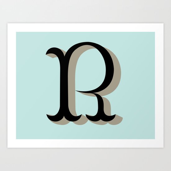 R Letter Art Print