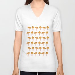 Magic Brown Mushrooms V Neck T Shirt