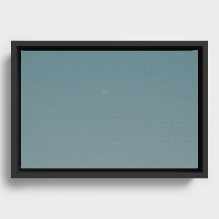 Grainy Daytime Moon Framed Canvas