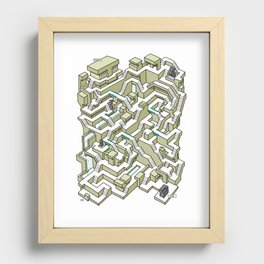 Brutalist Maze Recessed Framed Print