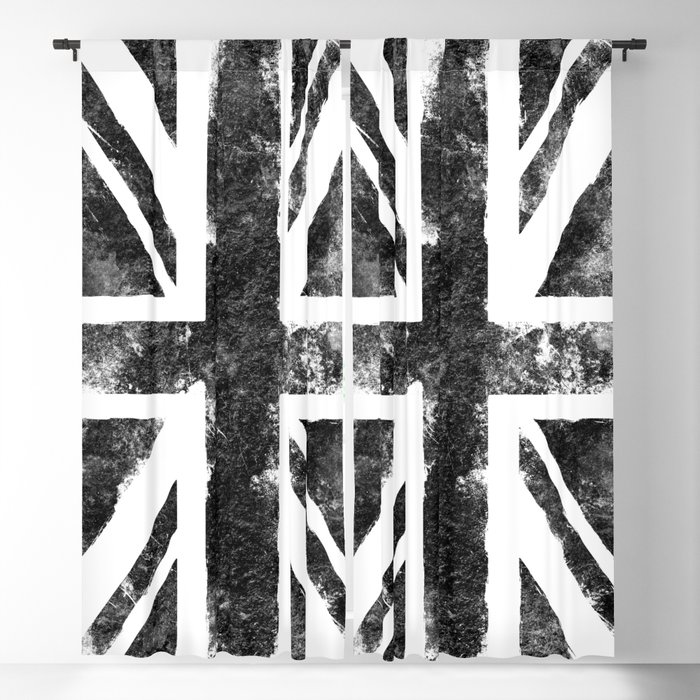 Black Uk Flag Blackout Curtain By Mydream Society6