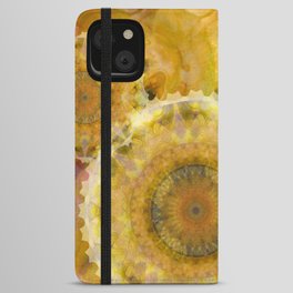 Yellow Impressions Abstract Mandala Art iPhone Wallet Case