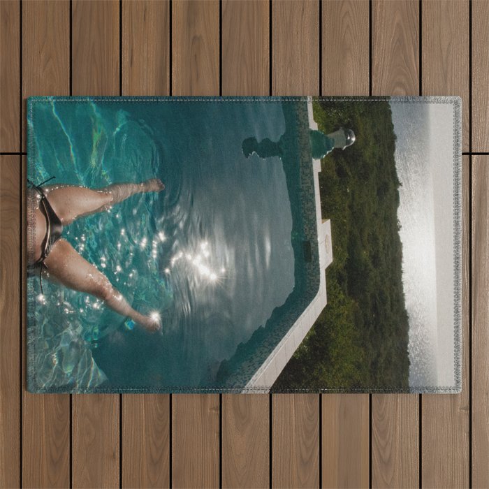 Woman in the Pool #1 #wall #art #society6 Outdoor Rug