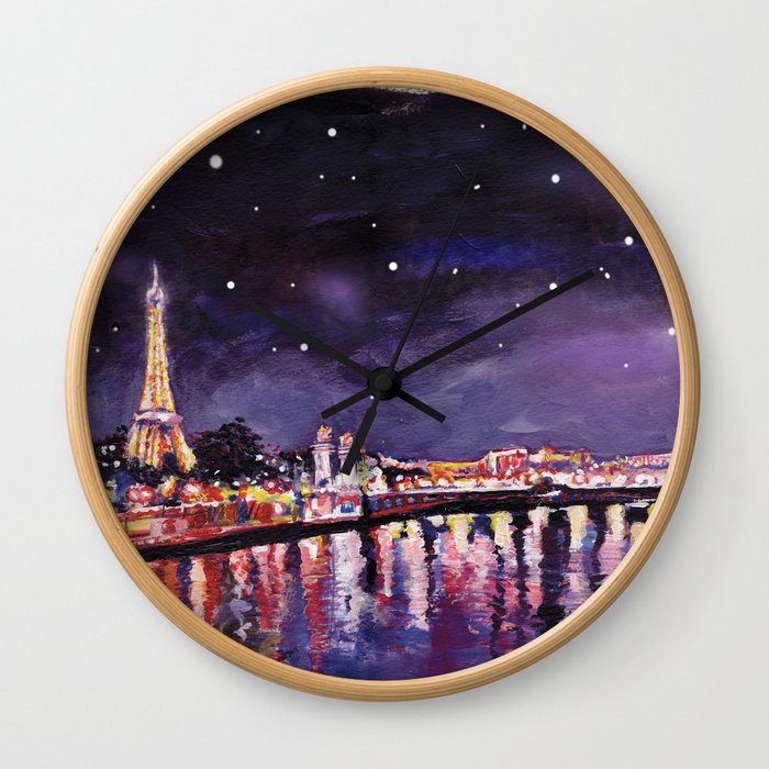 Paris at Night Wall Clock